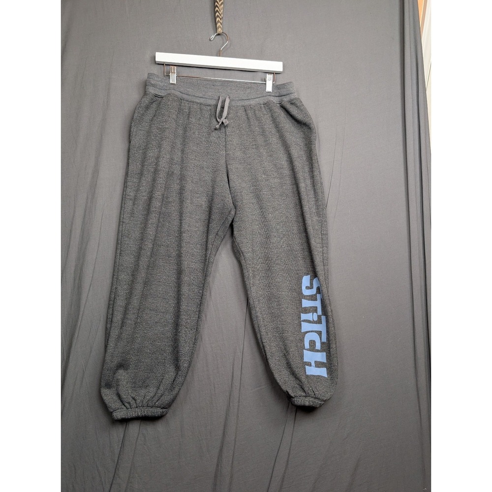 Disney Women's Stitch Logo Gray Pants‎ Size XL
